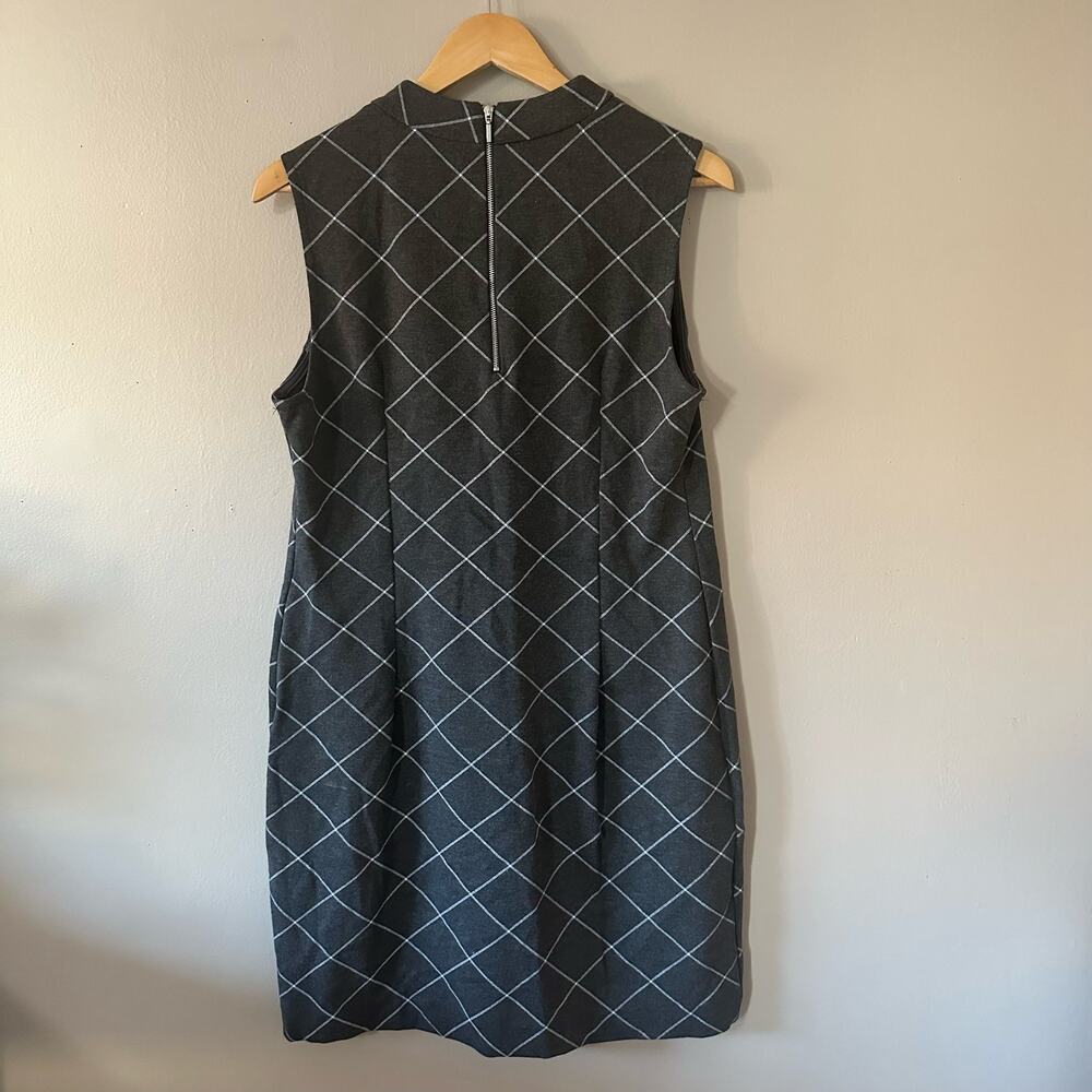 Sharagano Gray Sleeveless Dress with Check Pattern Size 12 - Picture 6 of 6